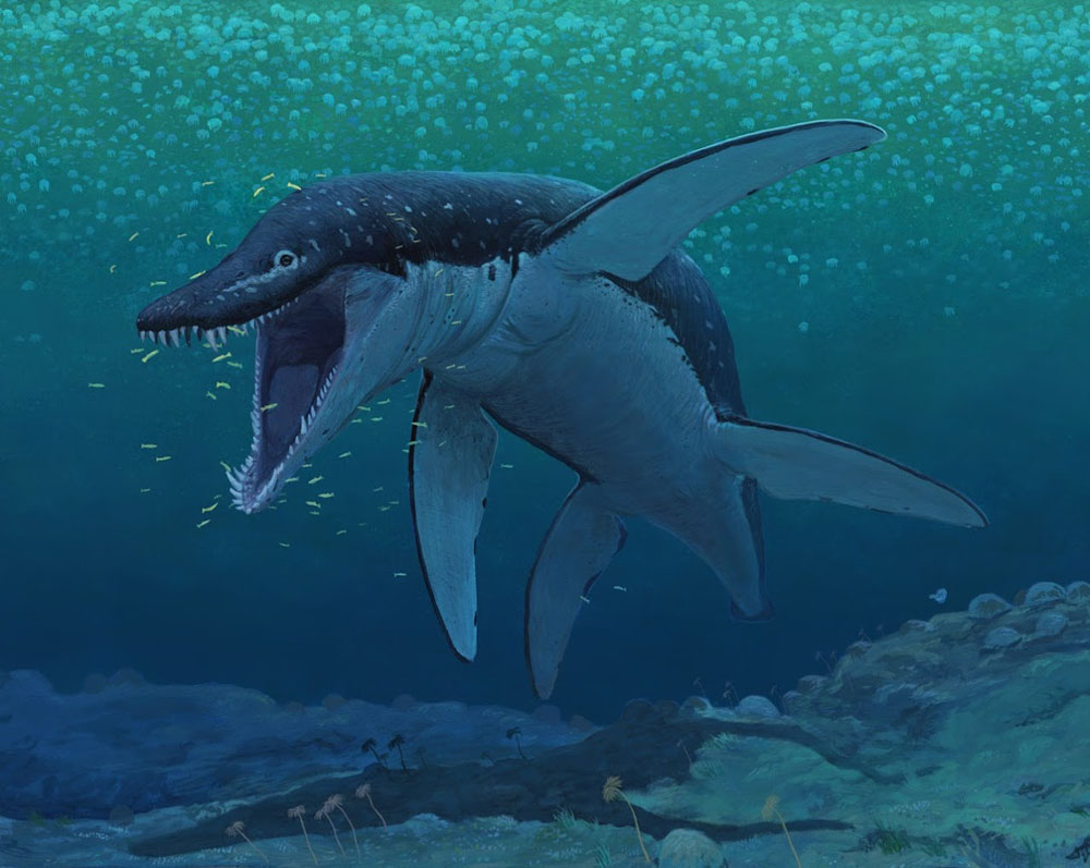 Life reconstruction of Lorrainosaurus keileni by Joschua Knüppe