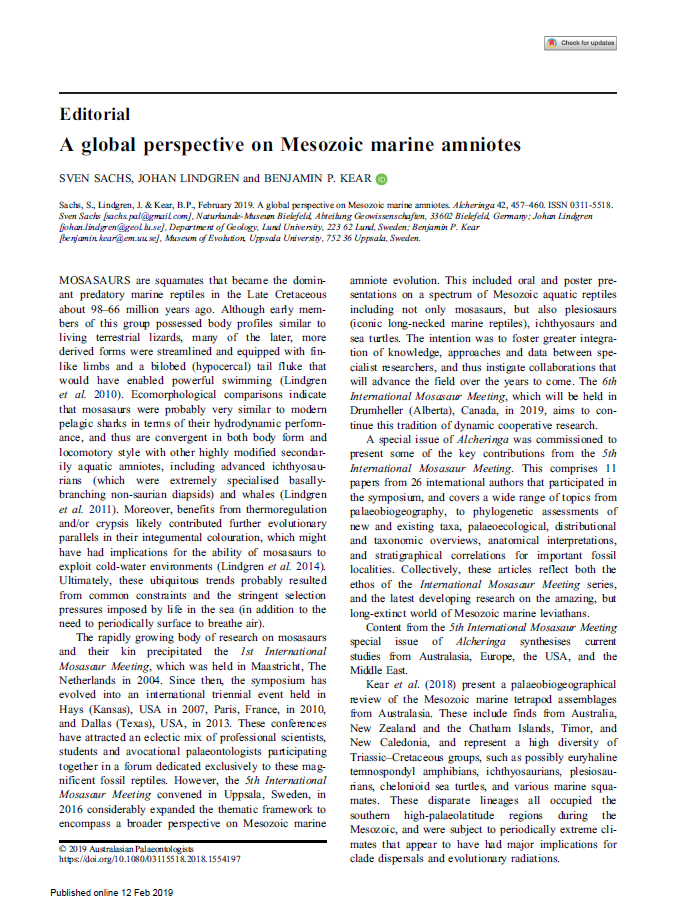 A global perspective on Mesozoic marine amniotes pdf