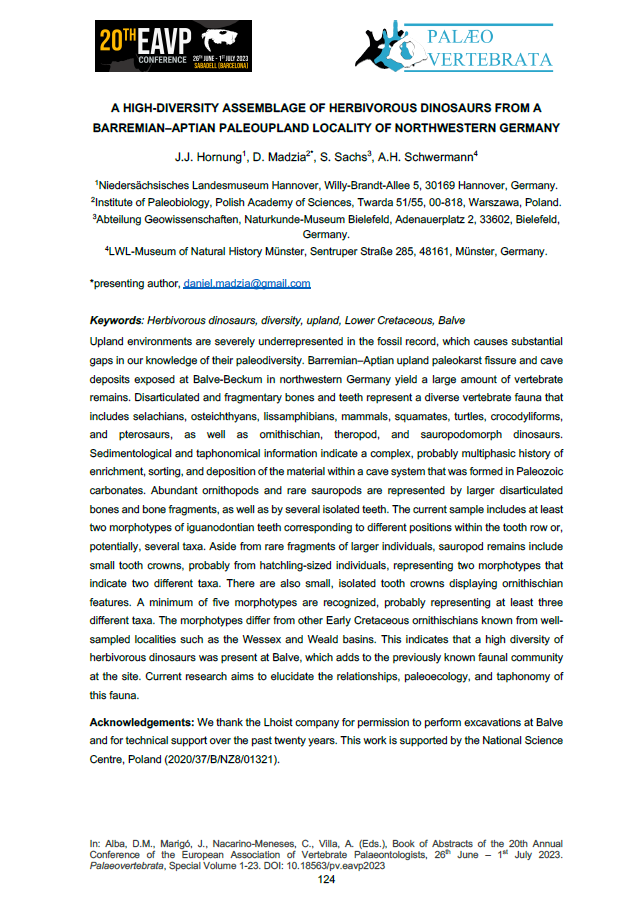 A high-diversity assemblage of herbivorous dinosaurs from a Barremian-Aptian Paleoupland locality of Northwestern Germany pdf
