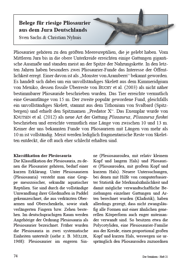 Belege für riesige Pliosaurier aus dem Jura Deutschlands pdf
