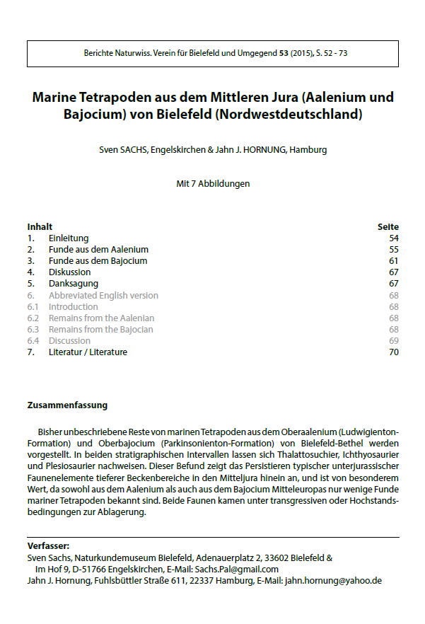 Marine Tetrapoden aus dem Mittleren Jura (Aalenium und Bajocium) von Bielefeld (Nordwestdeutschland) pdf