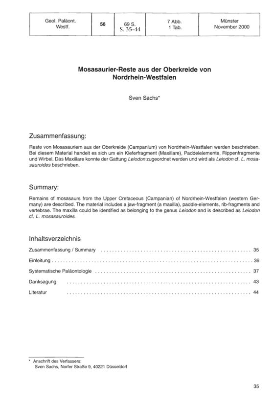 Mosasaurier-Reste aus der Oberkreide von Nordrhein-Westfalen pdf