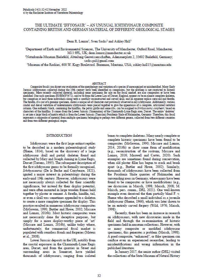 The ultimate ‘Iffyosaur’ – an unusual ichthyosaur composite containing British and German material of different geological stages pdf